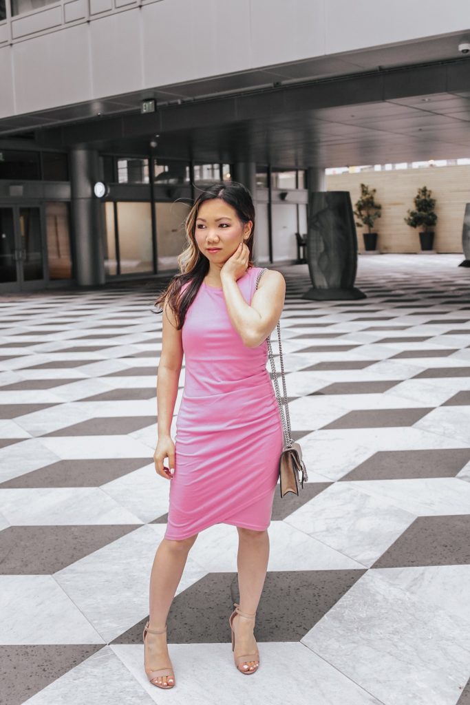 jenny tran website valentines day outfit pink leith dress