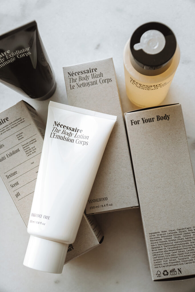 How to use Necessaire Body Wash, Lotion, and Exfoliator Jenny Tran